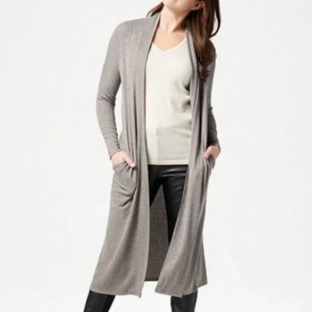 Lisa Rinna Collection Ribbed Long Cardigan - Picture 7 of 7